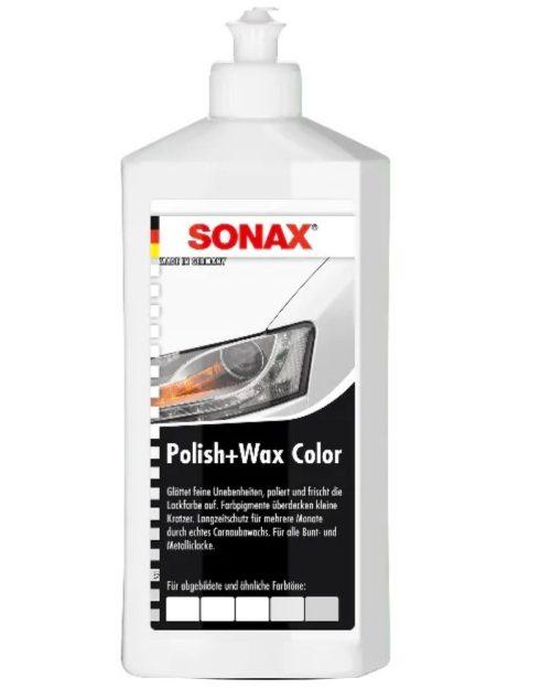 پولیش و واکس رنگی سفید سوناکس مخصوص بدنه خودرو Sonax مدل Polish & Wax Color