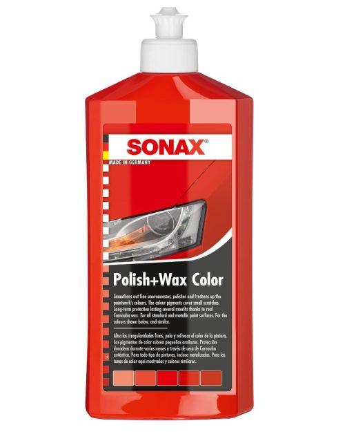 پولیش و واکس رنگی قرمز سوناکس مخصوص بدنه خودرو Sonax مدل Polish & Wax Color