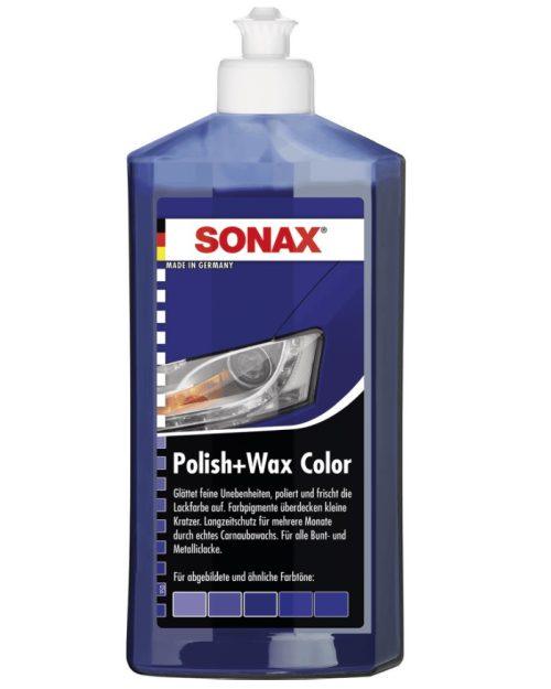 پولیش و واکس رنگی آبی سوناکس مخصوص بدنه خودرو Sonax مدل Polish & Wax Color