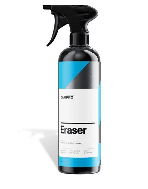 اسپری چربی زدا کارپرو مدل Carpro Eraser پاک کن همچنین می تواند به عنوان مایع بازرسی پس از پولیش برای حذف پرکننده ها و بقایای محصول استفاده شود. ترکیب ویژه الکل‌ها و سورفکتانت‌های پاک کن برای استفاده بر روی سطوح ظریف بی‌خطر است و حاوی تقطیرهای مضر نفتی نیست. در مناطقی که به شدت آلوده شده یا در شب، قسمت جلویی بدن شما می‌تواند به آسانی مانند خود حشرات قربانی شود. این حشره یک آنزیم پروتئینی غلیظ را در سراسر ناحیه ضربه دفع می‌کند و اگر برای مدت طولانی باقی بماند باعث آسیب دائمی به سطوح مختلف می‌شود. علاوه بر این، برخی از حشرات دارای پوسته‌های سخت کیتین هستند که پاک کردن آن‌ها بدون نرم شدن ساختار شیمیایی آنها می‌تواند غیرایمن باشد.