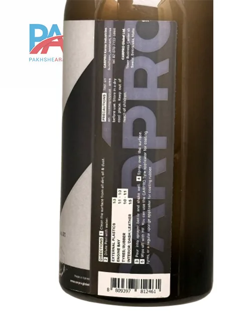 محلول CarPro PERL برای احیا و محافظت از پلاستیک، لاستیک، چرم و داشبورد خودرو